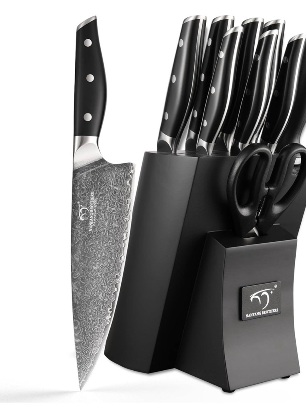 BNIB BNIB Damascus Knife Set with Block for Kitchen 10 pcs